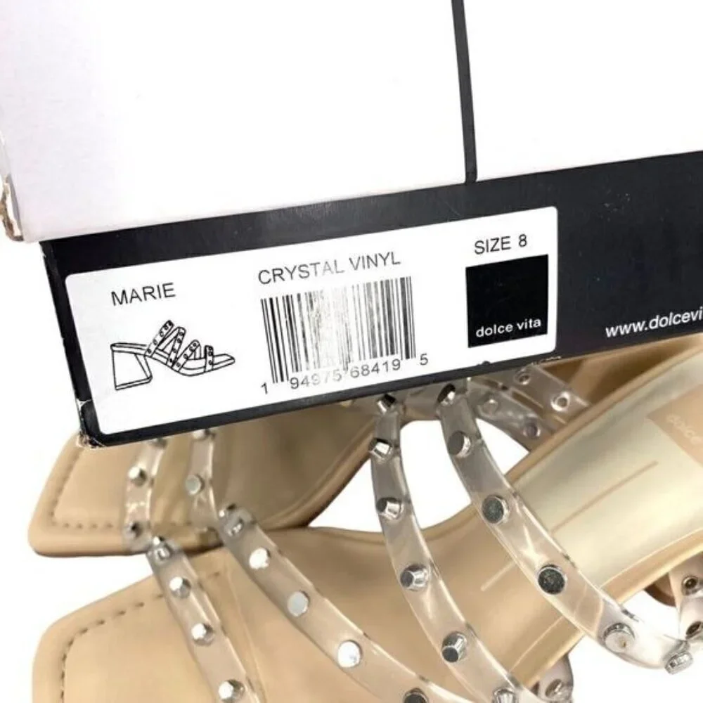 Dolce Vita Marie Strappy Heeled Sandals Crystal Vinyl